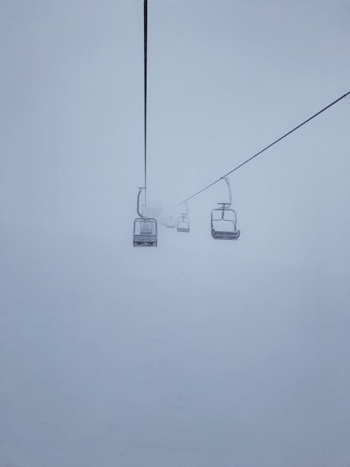 Free stock photo of cable car, cable cars, fog