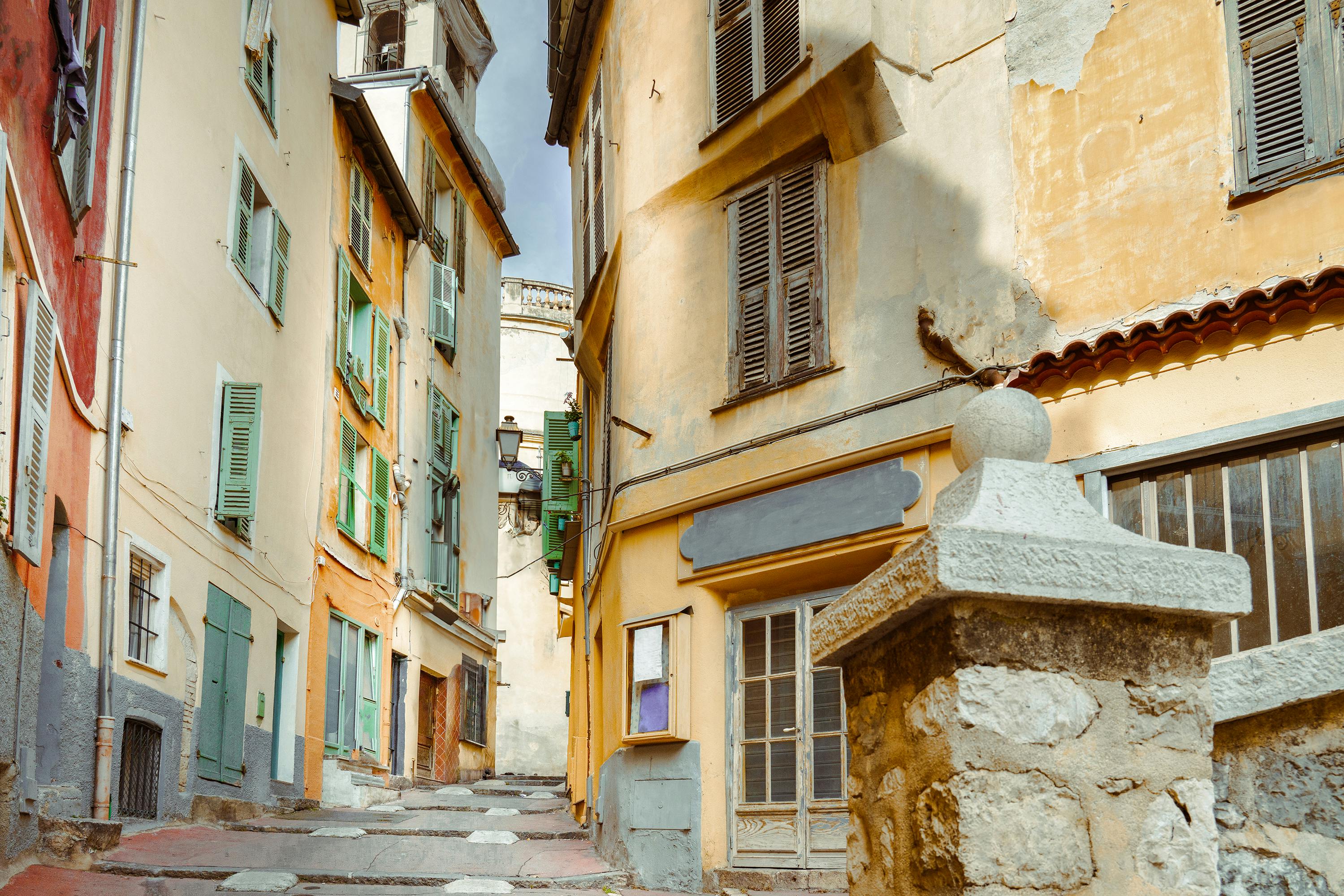 beautiful narrow street in an italian town