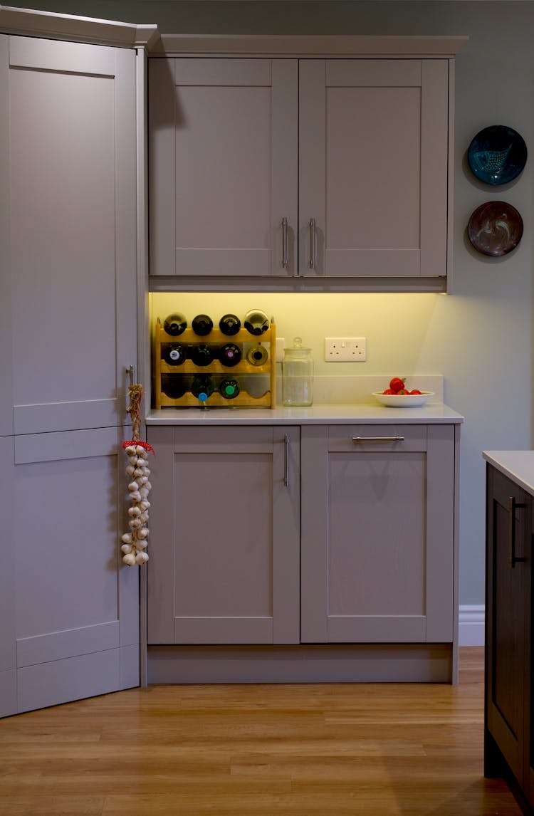 White Closets In Kitchen