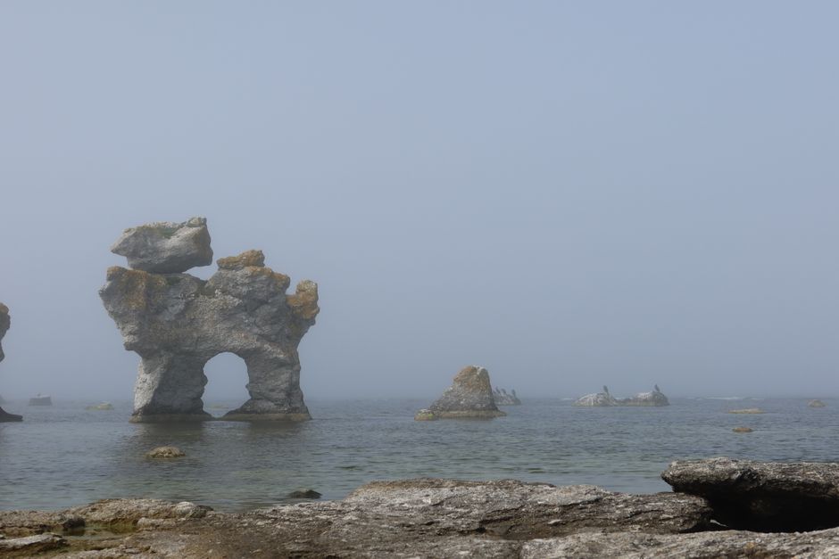 Explore the stunning and unique rock formations along Fårö's coastline in Gotland, Sweden.