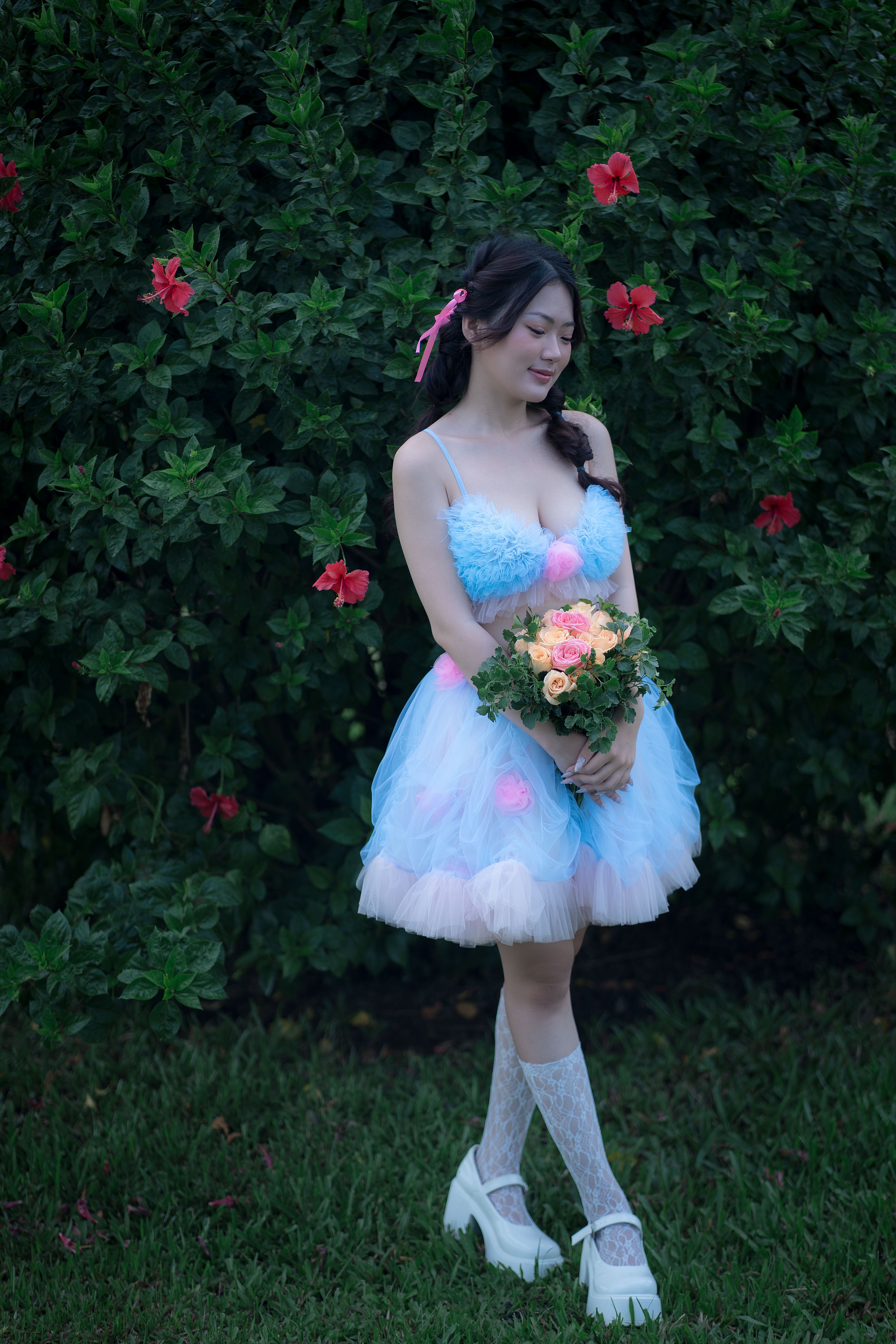 belle delphine blue dress i am in a blue dress in the woods in a alice in wonderland way not a belle  delphine way  #aliceinwonderland #fyp #aliceoutfit #starfire #meow