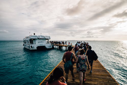 People on a Pontoon Bridge