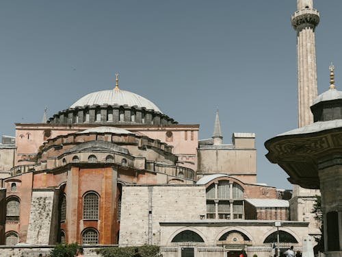 Facade of the Hagia Sophia in Istanbul, Turkey 