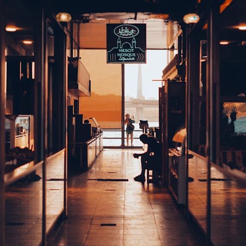 View of the Hallway of a Ferry Terminal in Istanbul 