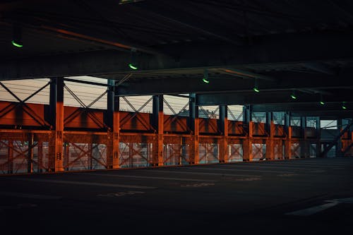 Orange Fence on a Parking Lot 