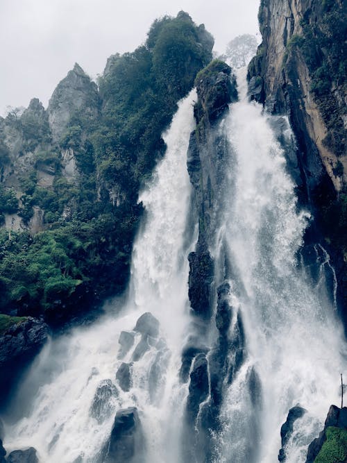 Huge Waterfall on Rocks