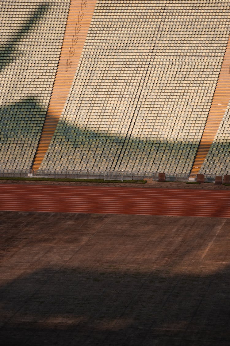 Empty Bleachers Of Stadium