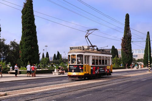 Vintage Tram on a Street