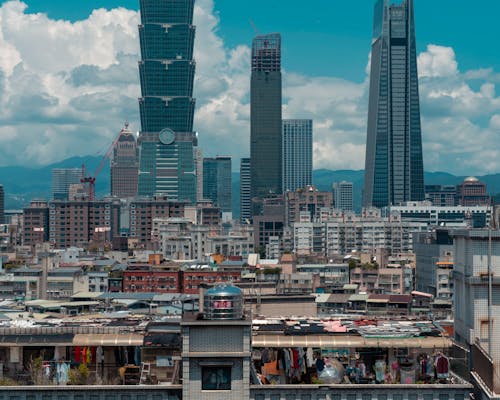 Cityscape of Taipei with View of the Taipei 101 Skyscraper 