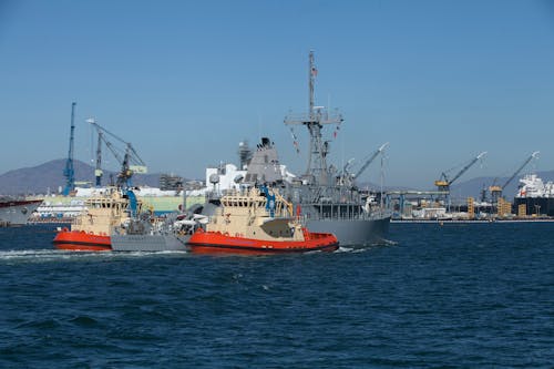 Variety of Vessels in the Port 