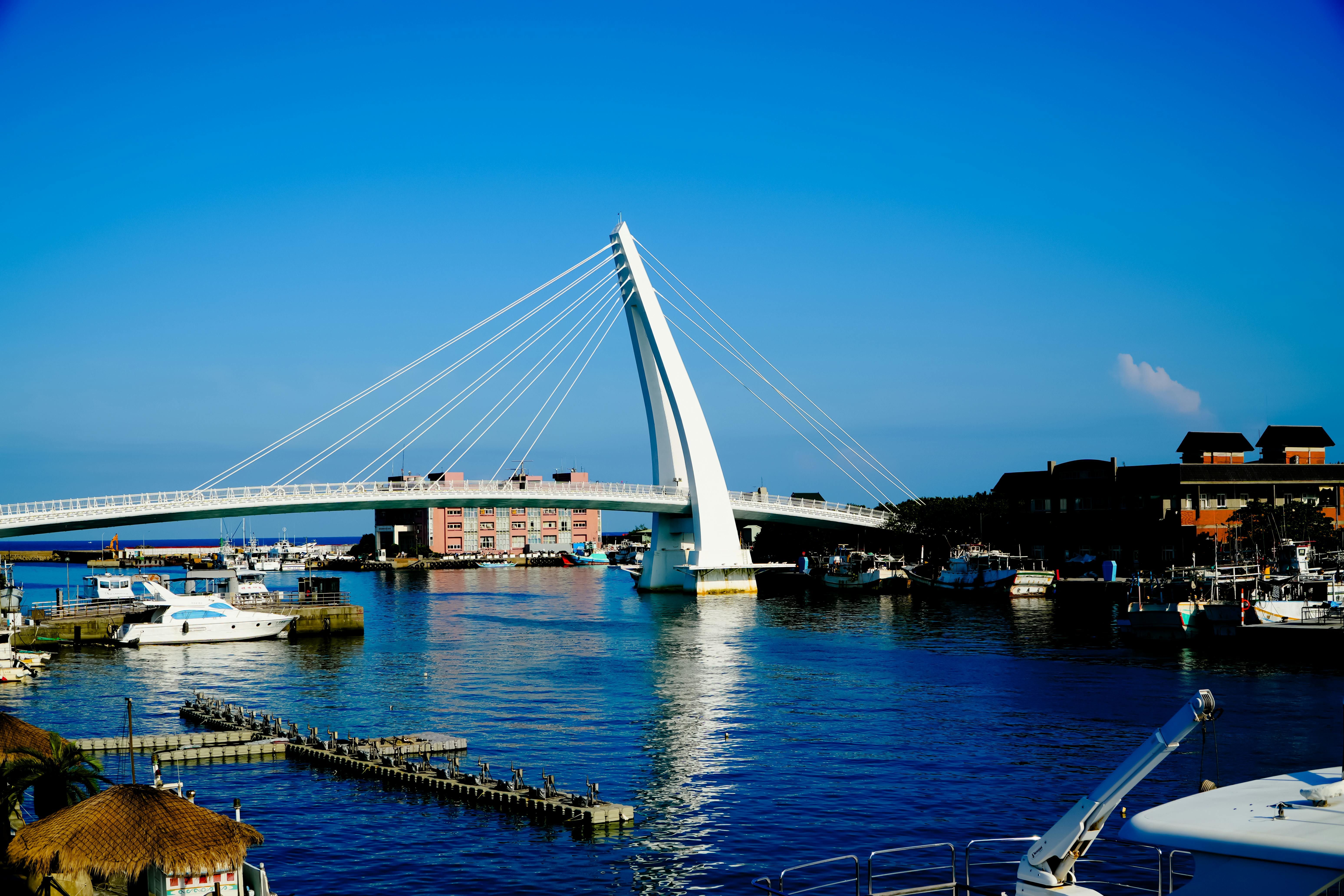 Scenic view of Lover's Bridge in Tamsui, New Taipei City