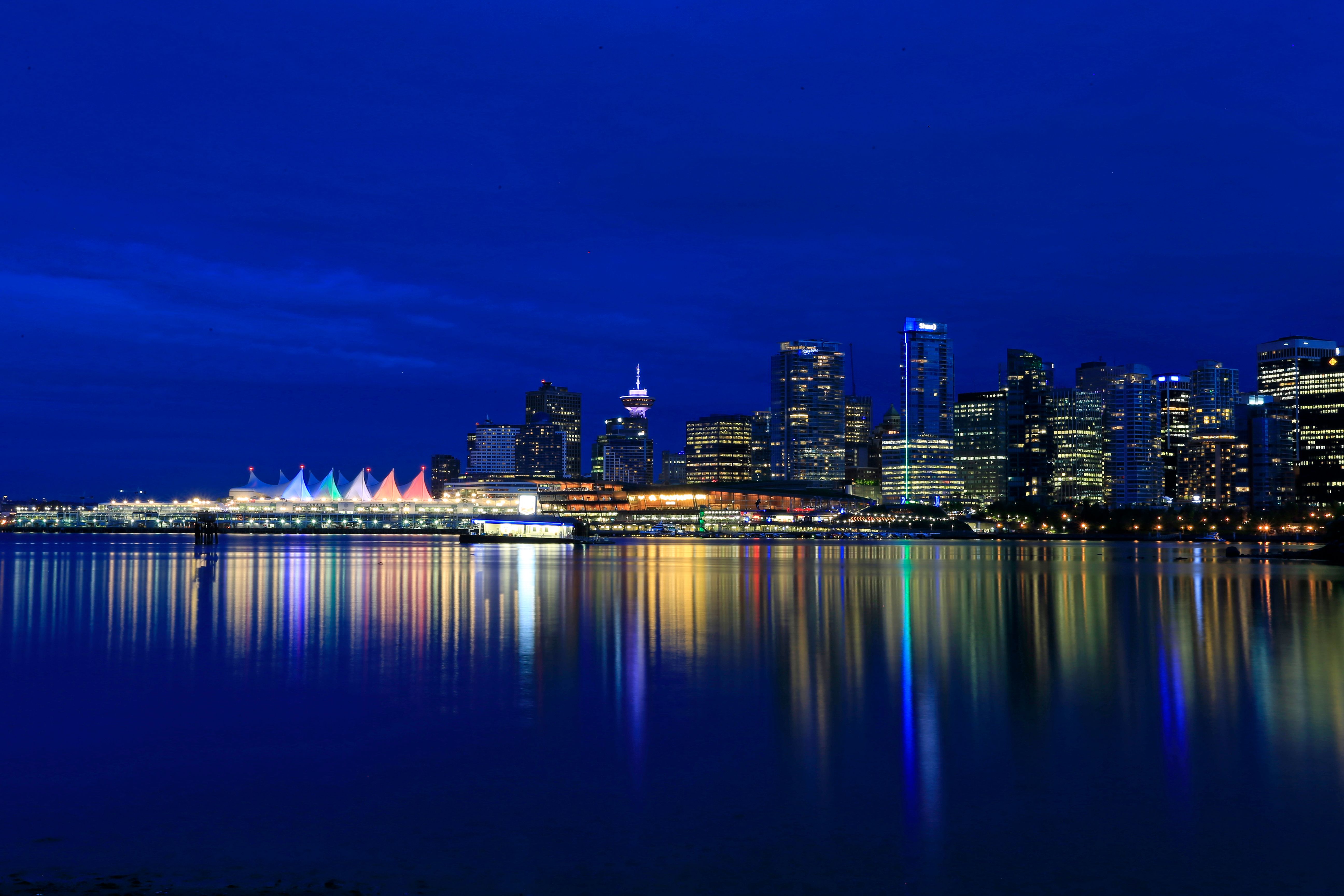 Vancouver city landscape with bike paths
