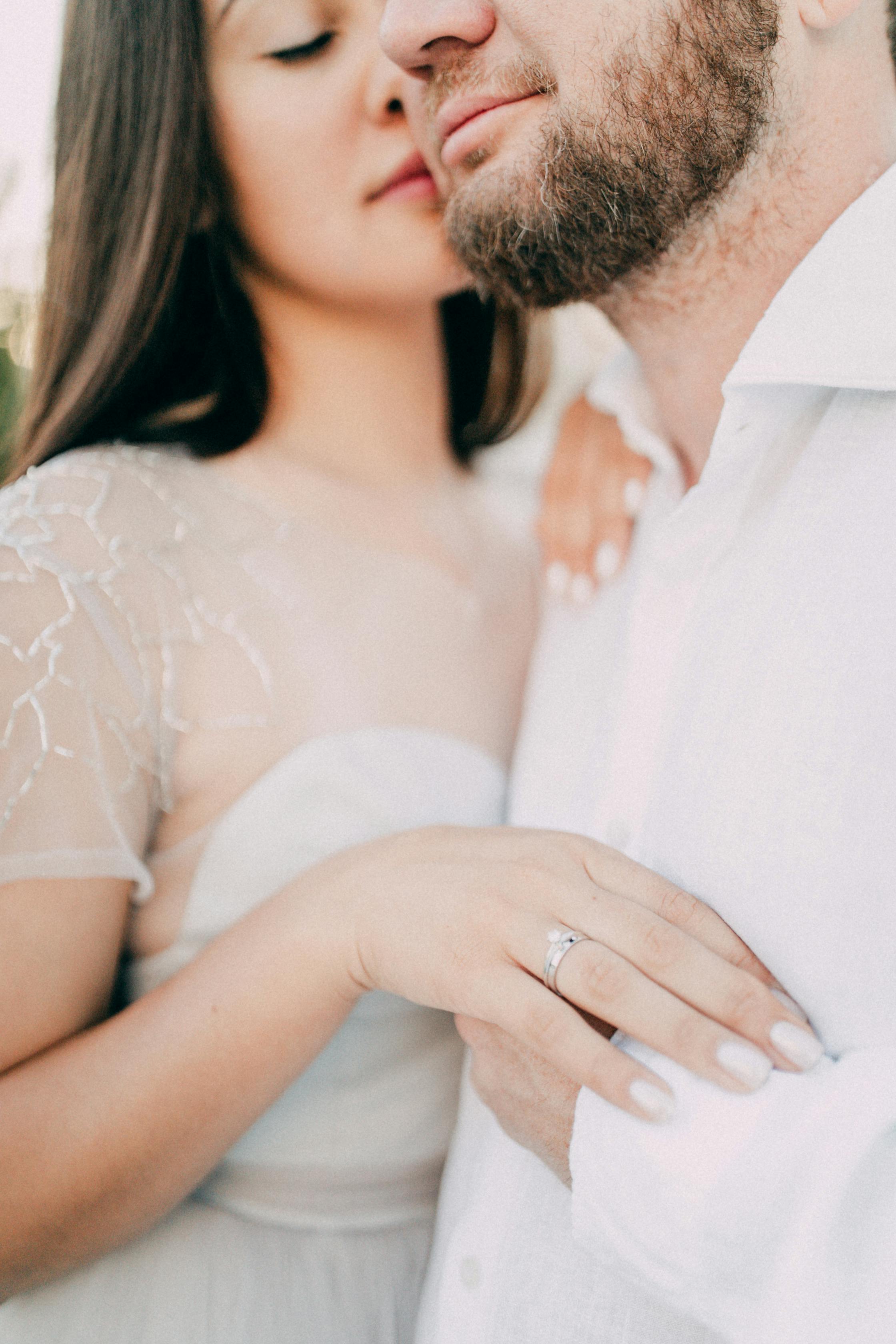 newlyweds holding hands