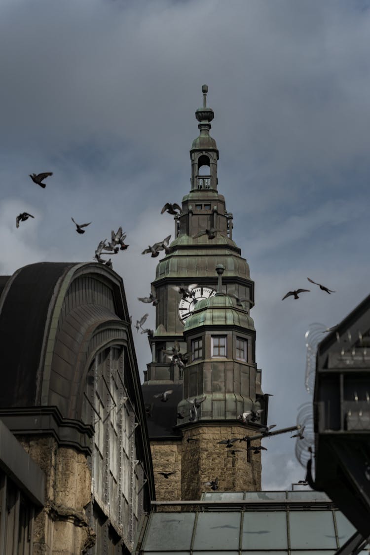 Tower On A Railway Station In Hamburg 