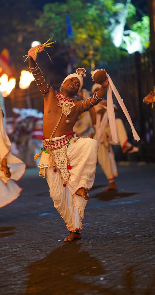 Men Dancing During Traditional Ceremony 