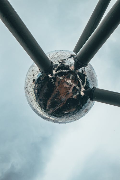 Low Angle Shot of the Atomium in Brussels, Belgium 