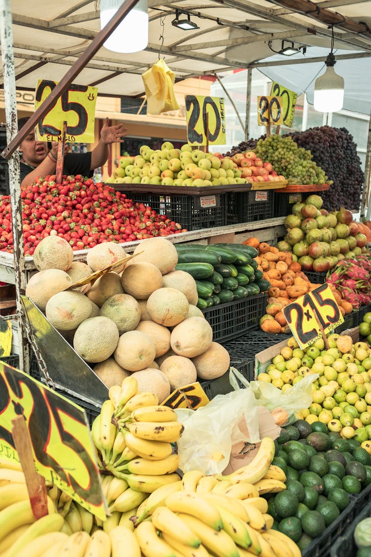 Fruit And Vegetables On Street Market