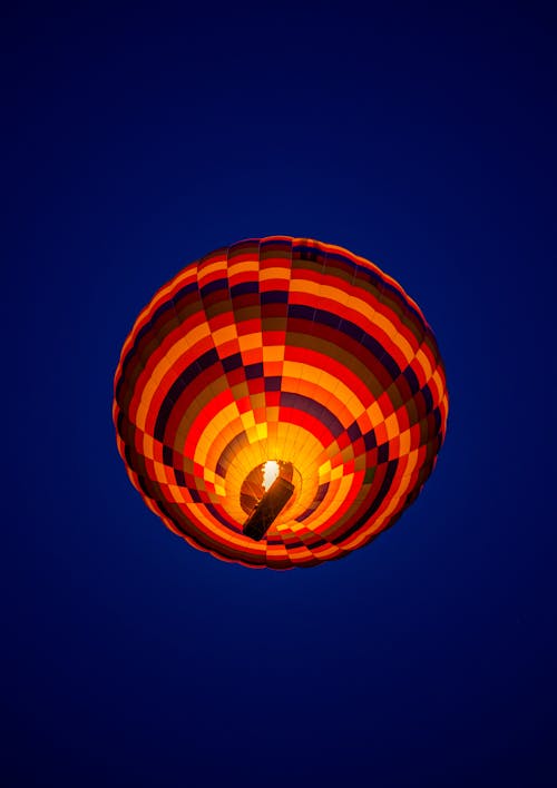 Hot Air Balloon Flying in Evening