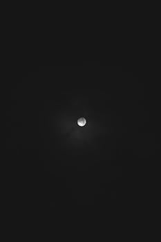 迷人的满月映衬在黑暗的夜空中，非常适合作为背景