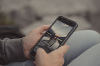 Hands holding a phone showing a photo — photo by Line Knipst on Pexels