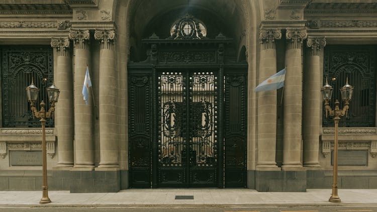 Black Gate To Palacio San Martin In Buenos Aires, Argentina