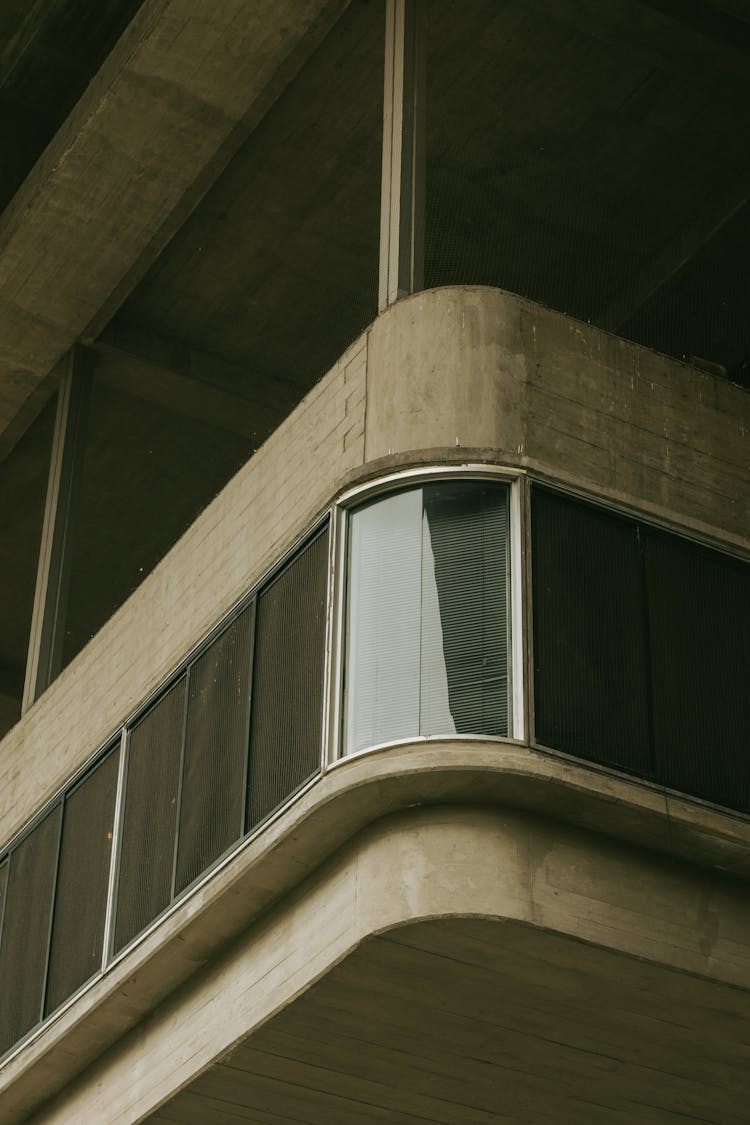 Windows In The Corner Of A Modern Building, Buenos Aires, Argentina