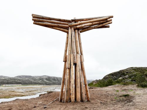 A Wooden Construction in a Valley 