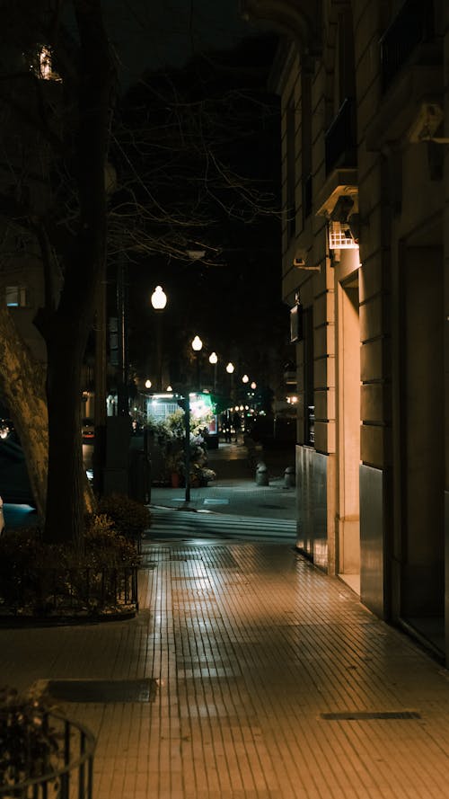 Narrow Street in a City at Night 