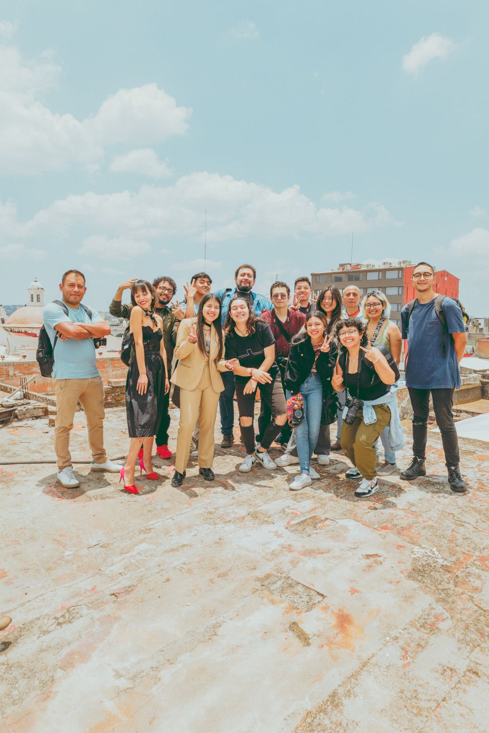 The Wexley team together on a rooftop, photo by Andrea Rom&aacute;n on Pexels