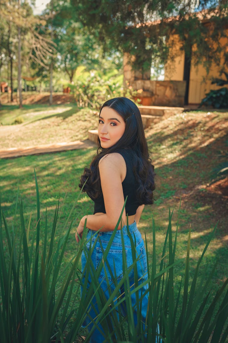 A Woman Looking Over Her Shoulder