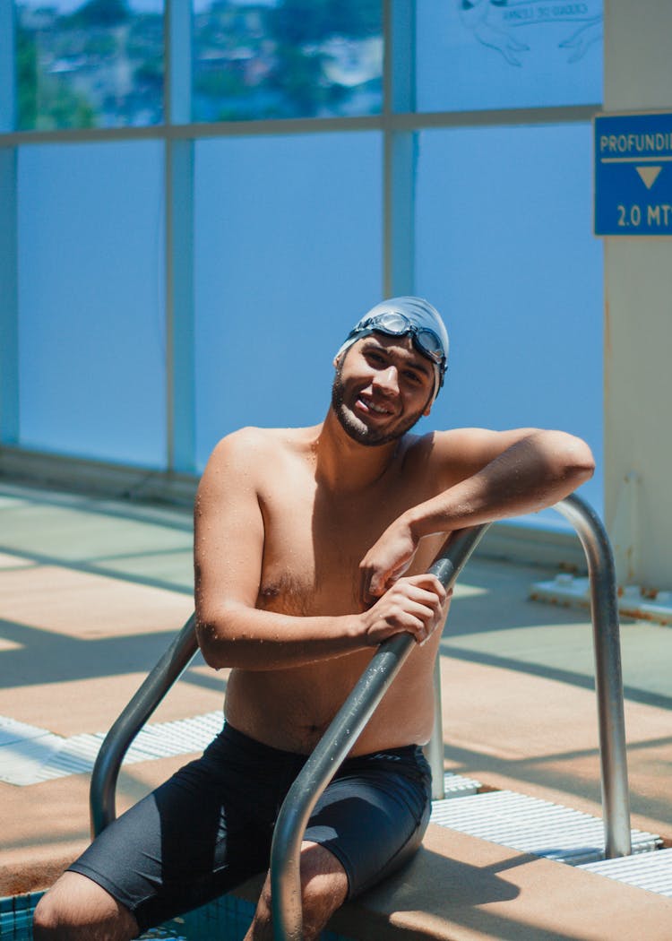 Portrait Of A Man At A Swimming Pool