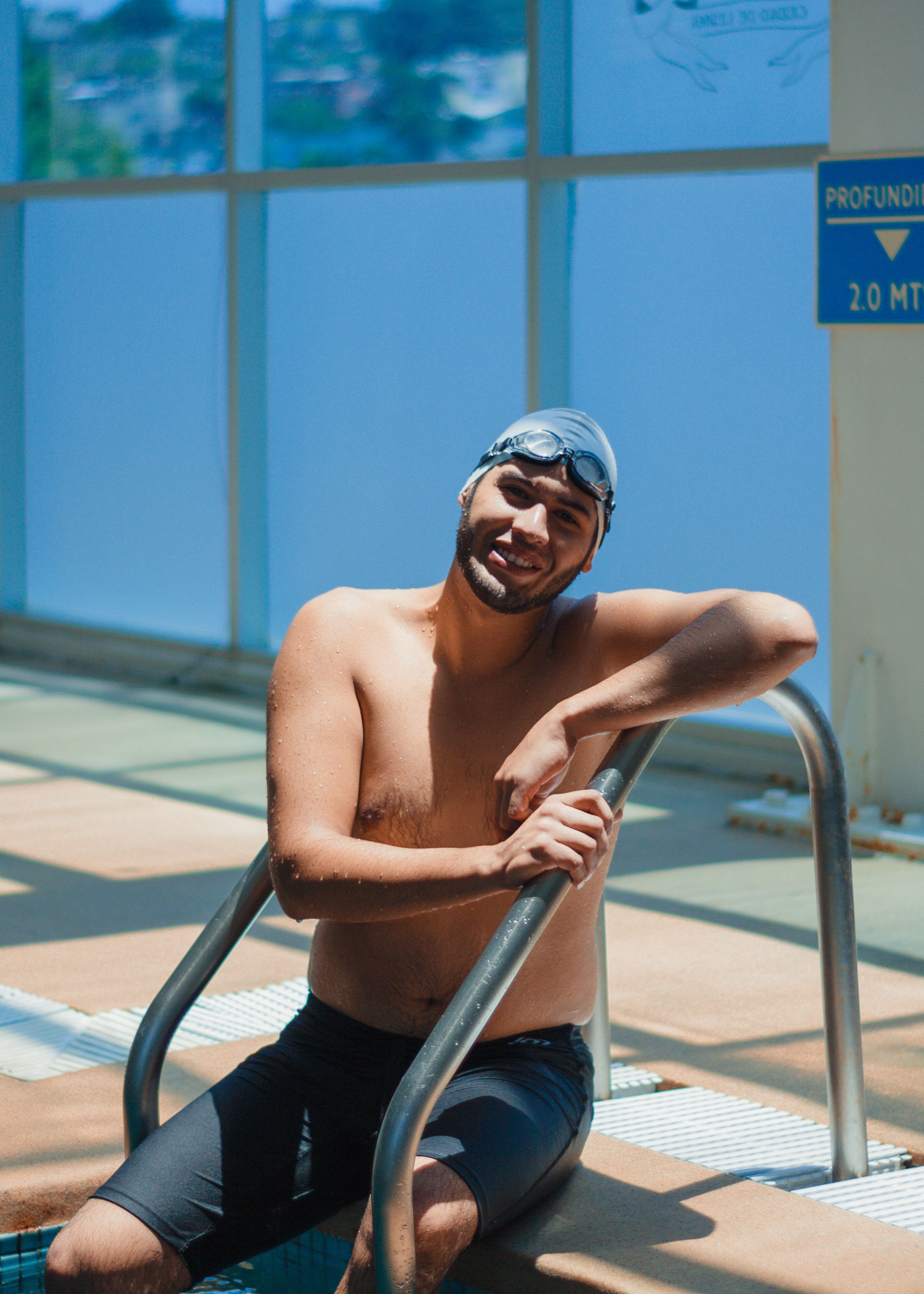 Portrait of a Man at a Swimming Pool · Free Stock Photo