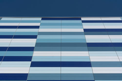 Blue Facade of a Modern Building
