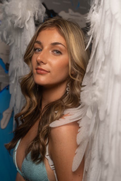 Free Young Woman Wearing Angel Wings  Stock Photo