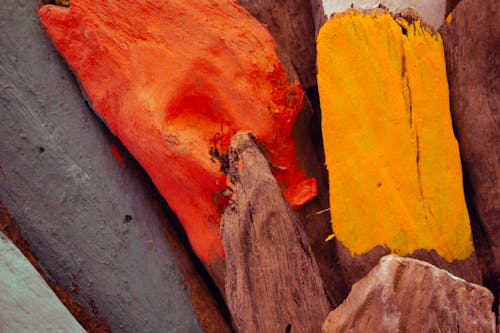 Brightly Painted Wooden Poles