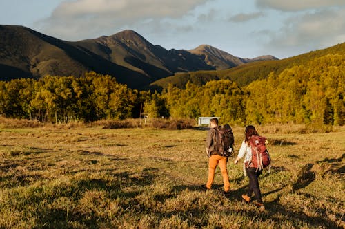 Two People Hiking with Backpacks