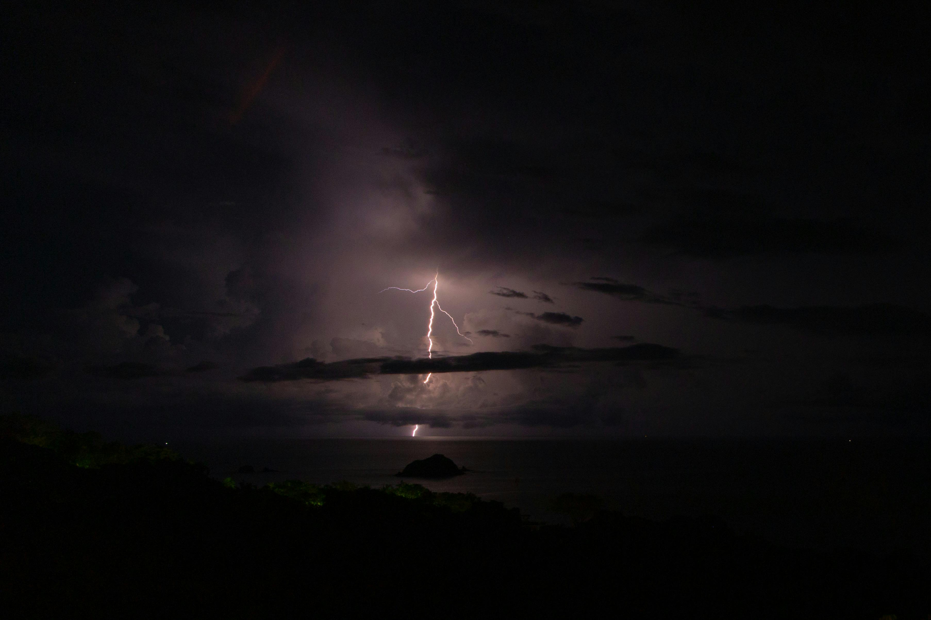 thunderstorm over sea