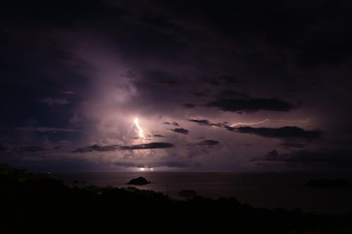 Dramatic Sky during Thunderstorm over Sea