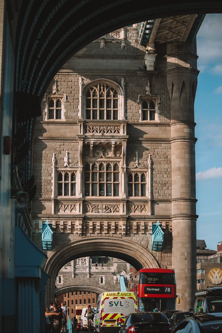 Traffic On Tower Bridge In London