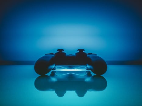 Free stock photo of blue, reflection, controller, playstation