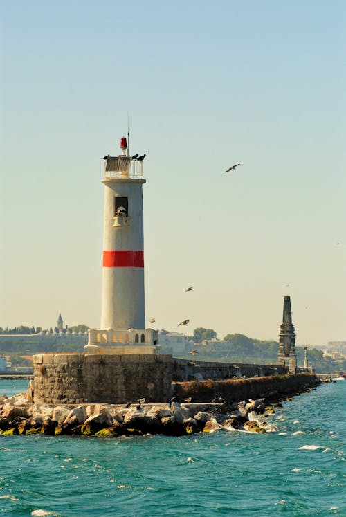 Lighthouse on Sea Shore in Istanbul