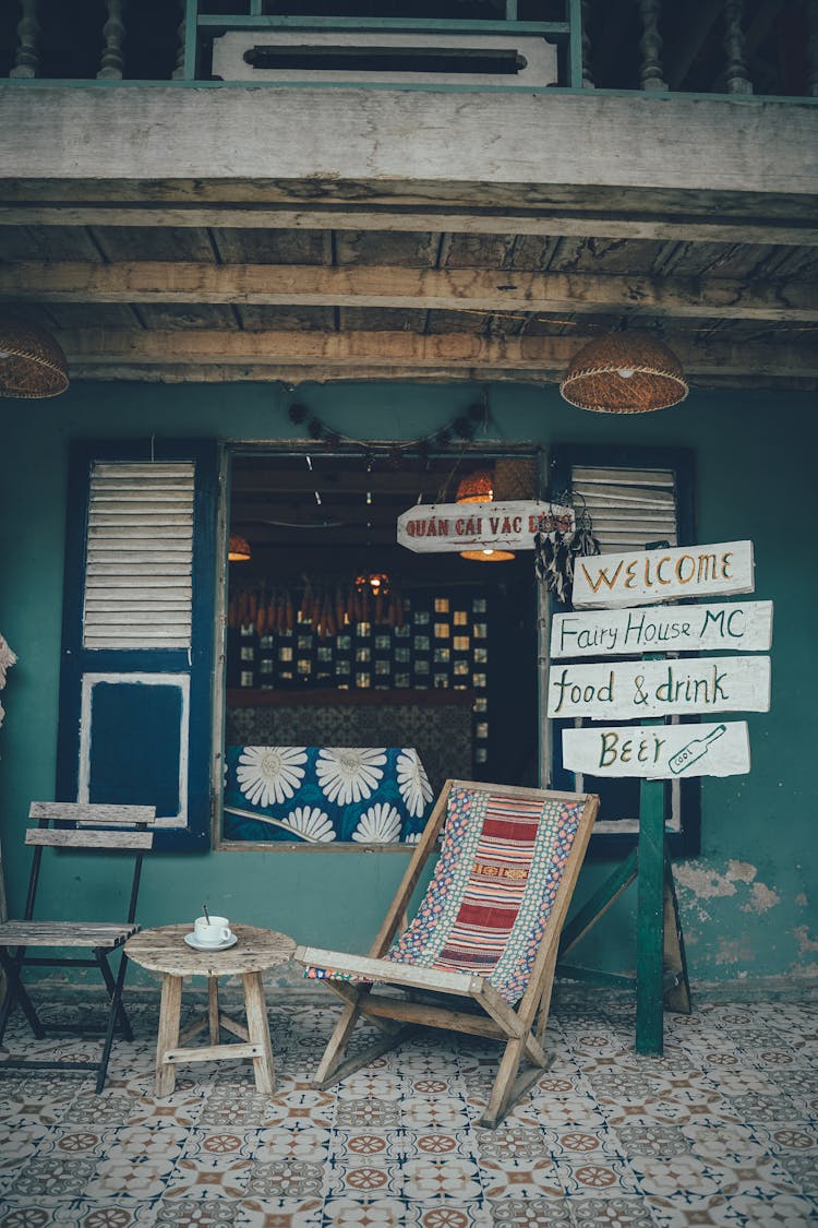 Furniture In Front Of A Restaurant