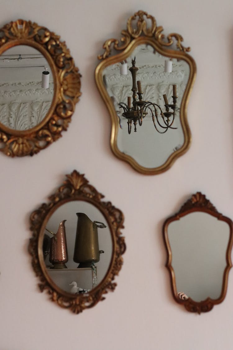 Vintage, Decorative Mirrors On Wall