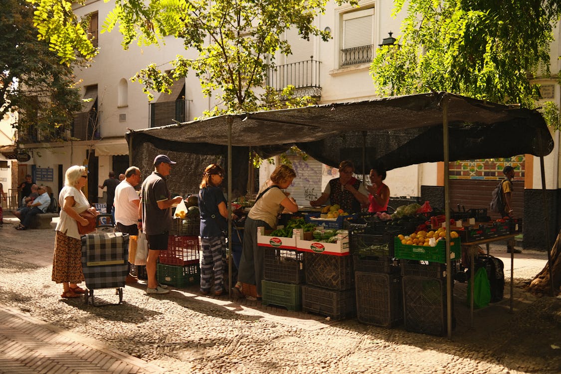 People on Street Market