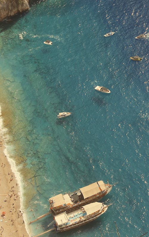 คลังภาพถ่ายฟรี ของ จอดเรือ, ชายหาด, ทะเล