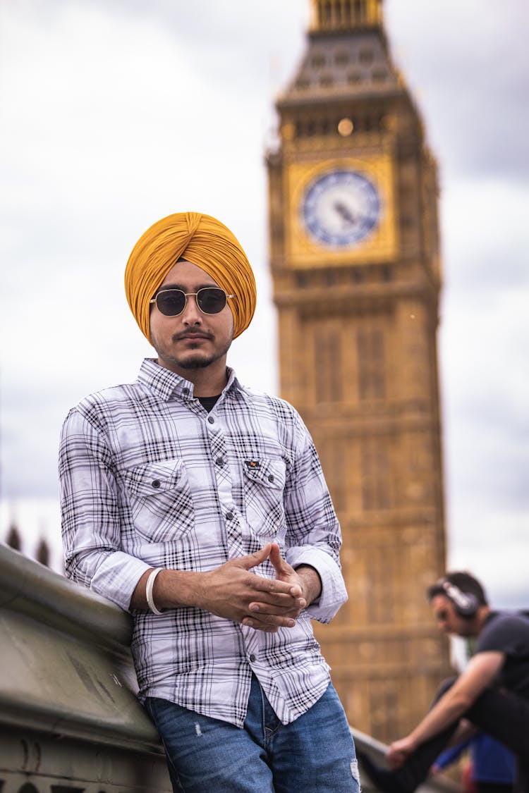 Man In Turban Against Big Ben