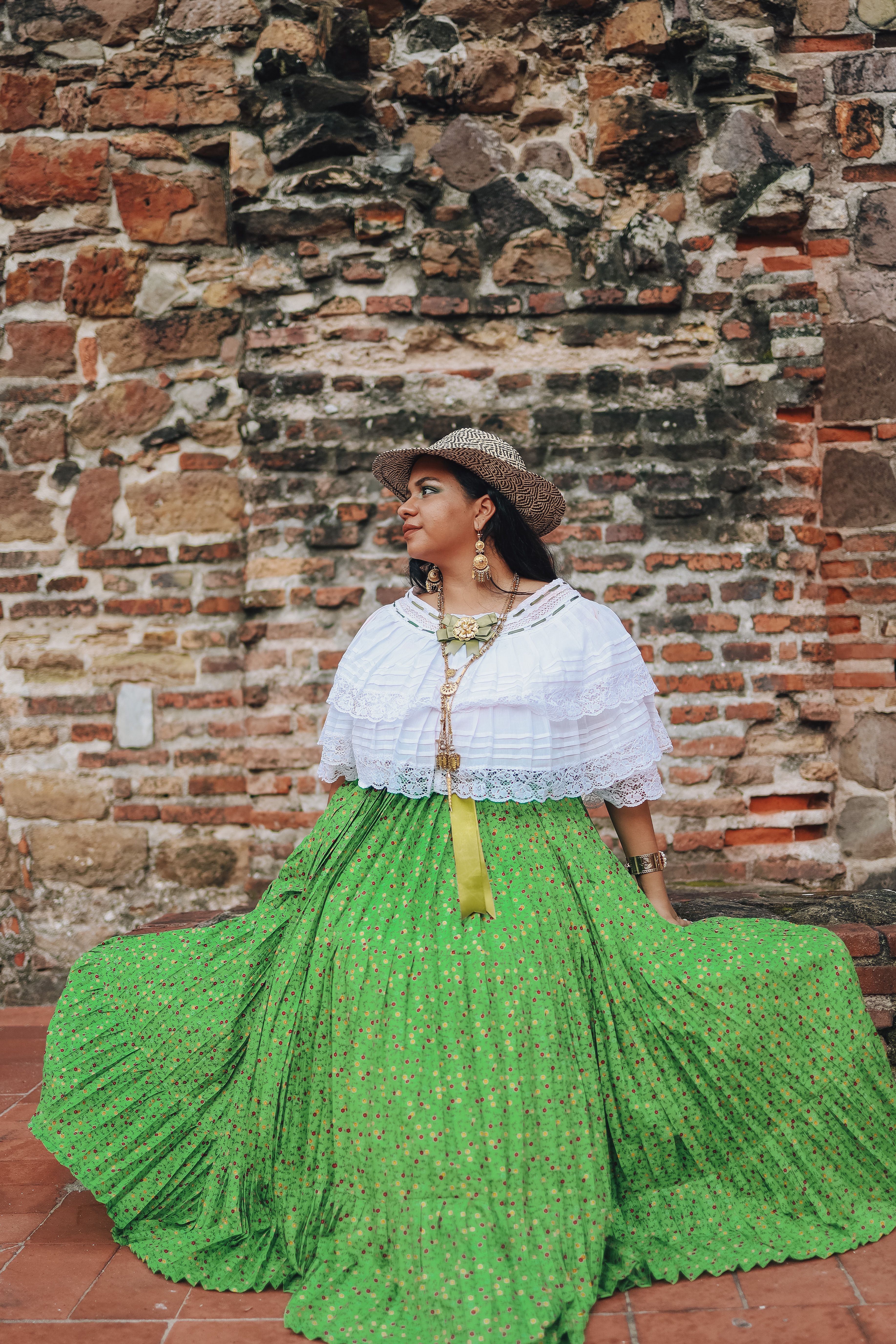 Woman Posing in Green Skirt · Free Stock Photo