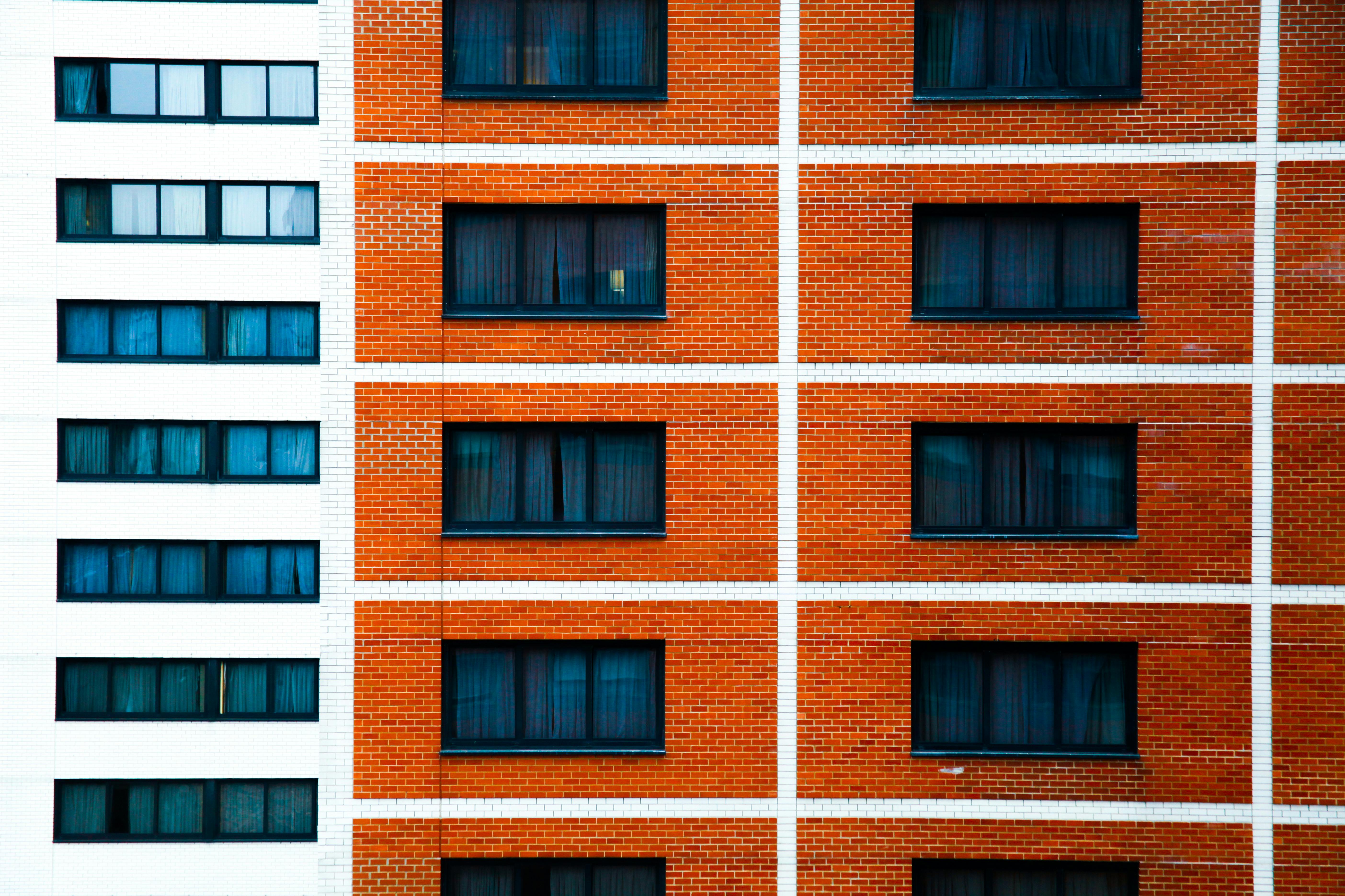 A close up of a building with windows