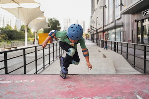 Child on Inline Skates in Mini Skatepark