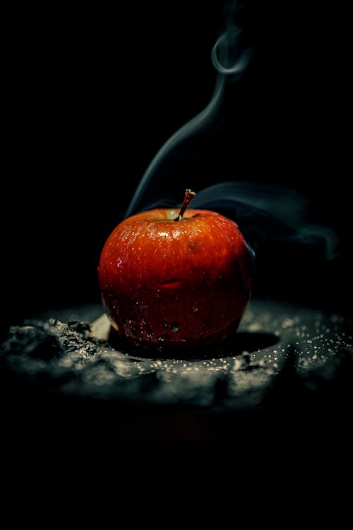 Foto stok gratis apel, asap, background hitam